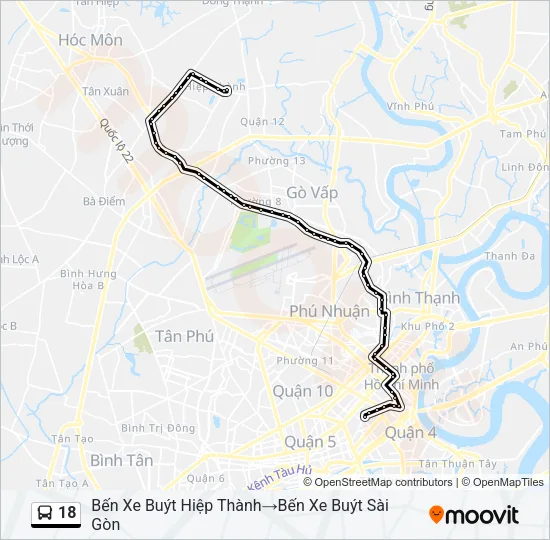 18 Bus Line Map