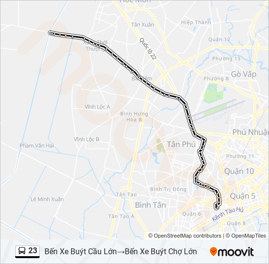 23 bus Line Map