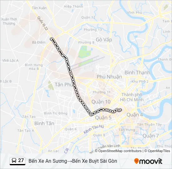 27 Bus Line Map