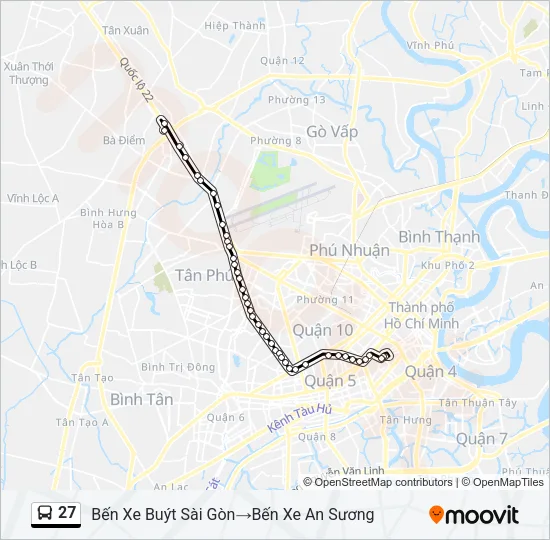 27 Bus Line Map