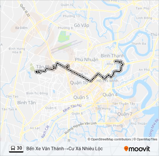 Bản đồ Tuyến 30 xe buýt