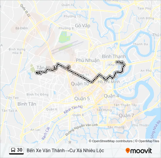 Bản đồ Tuyến 30 xe buýt