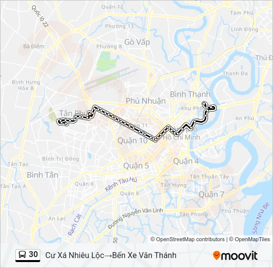 Bản đồ Tuyến 30 xe buýt