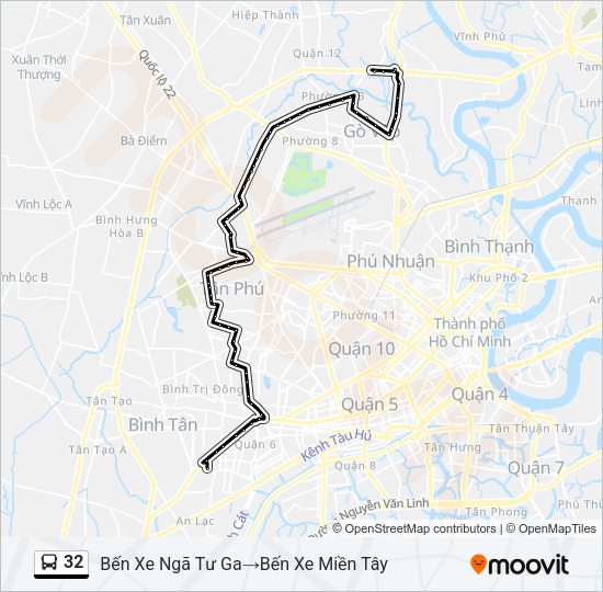 Bản đồ Tuyến 32 xe buýt