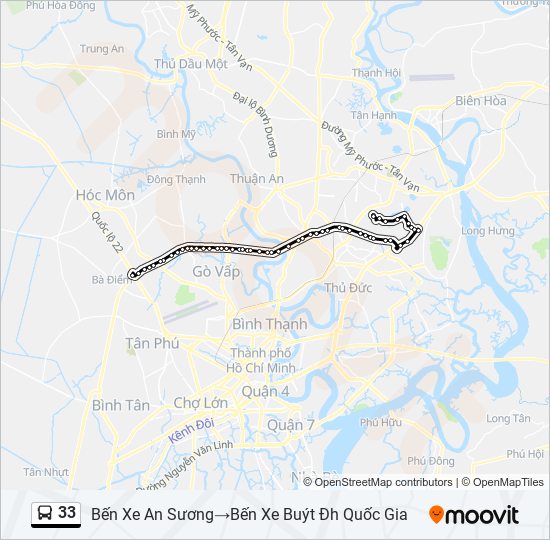 33 bus Line Map