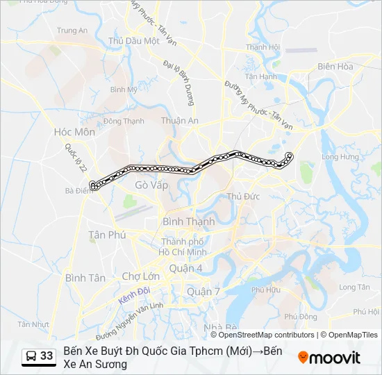 Bản đồ Tuyến 33 xe buýt