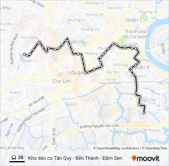 38 Bus Line Map