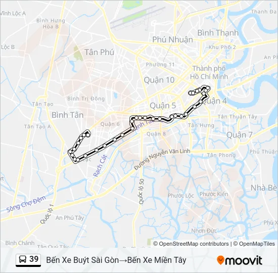 39 Bus Line Map