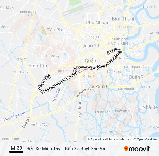 Bản đồ Tuyến 39 xe buýt