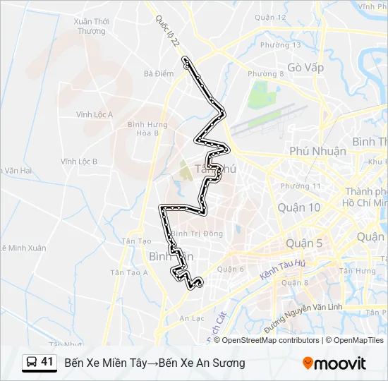 41 Bus Line Map
