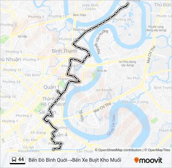 44 Bus Line Map