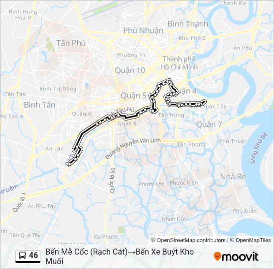 Bản đồ Tuyến 46 xe buýt