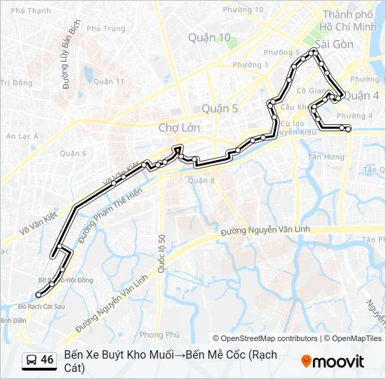 Bản đồ Tuyến 46 xe buýt