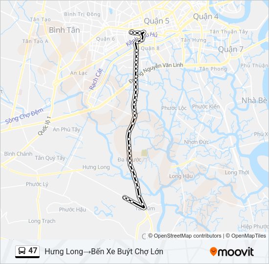 Bản đồ Tuyến 47 xe buýt