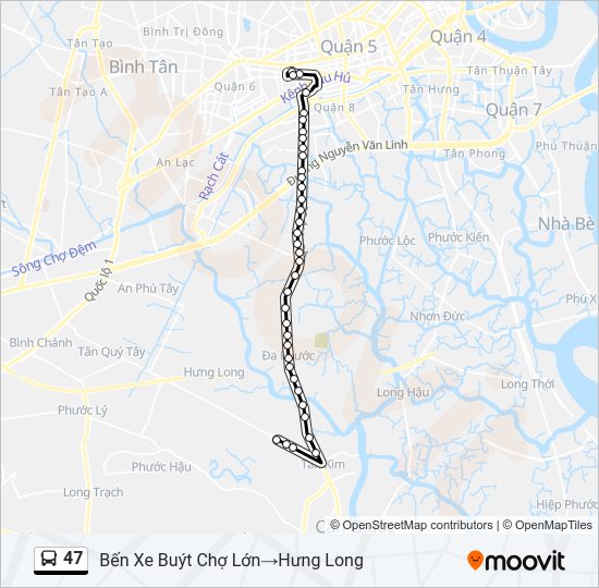 Bản đồ Tuyến 47 xe buýt