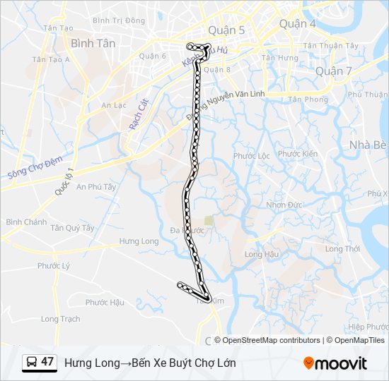 47 bus Line Map