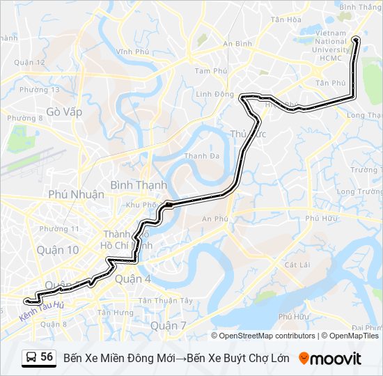 56 bus Line Map