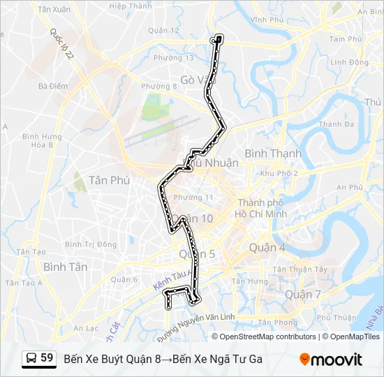 59 Bus Line Map