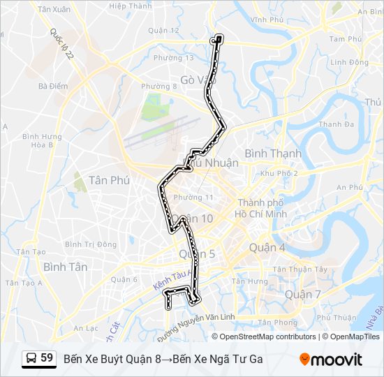 59 bus Line Map