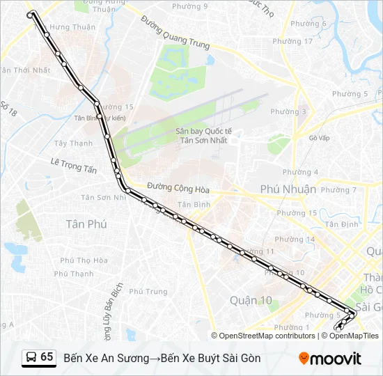 65 Bus Line Map