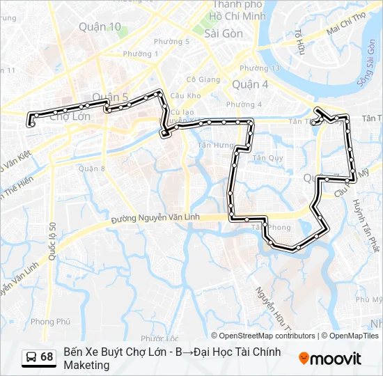 68 Bus Line Map
