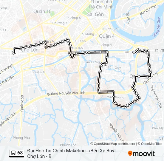 68 Bus Line Map