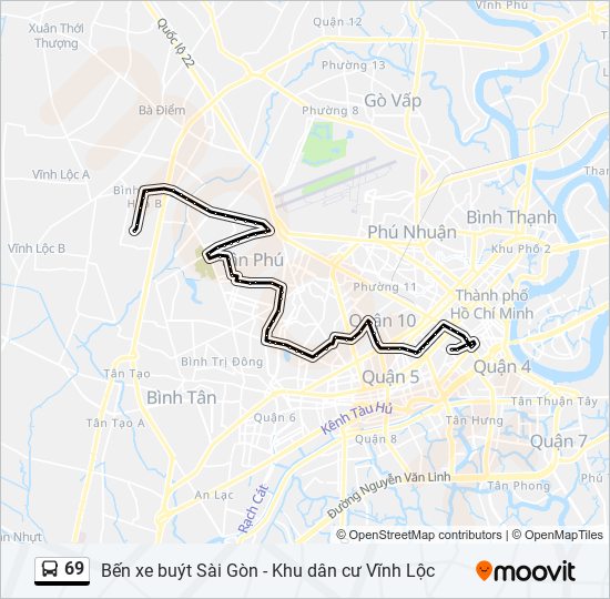 69 bus Line Map