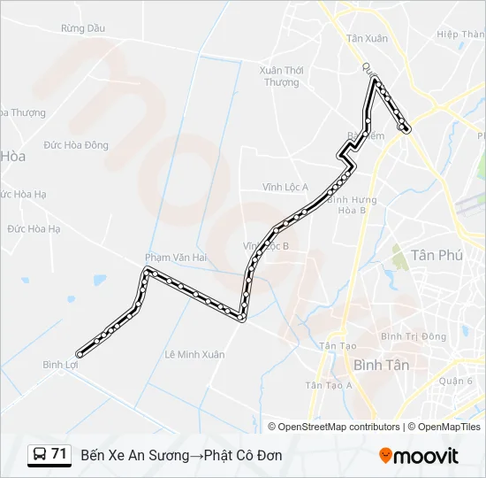 71 Bus Line Map