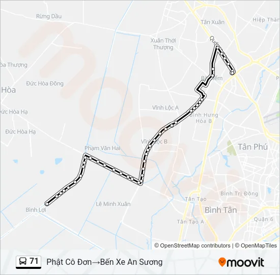 71 Bus Line Map
