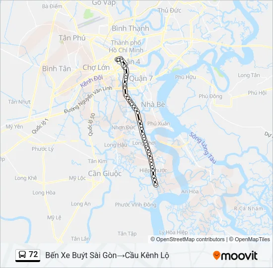 72 Bus Line Map