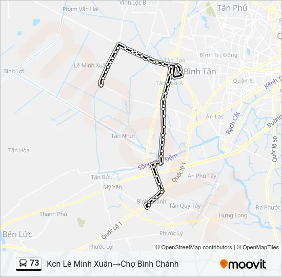 Bản đồ Tuyến 73 xe buýt