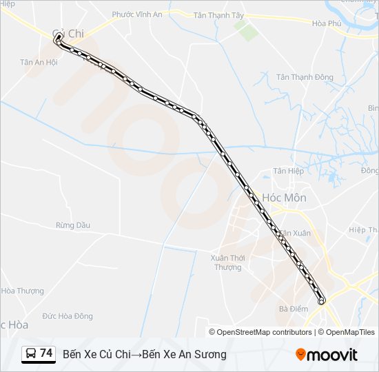 74 bus Line Map