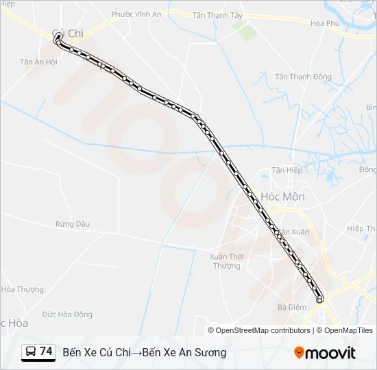 74 Bus Line Map