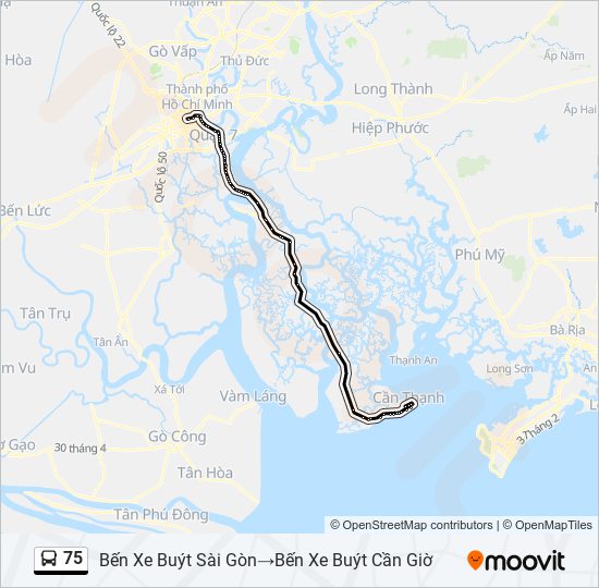 75 bus Line Map