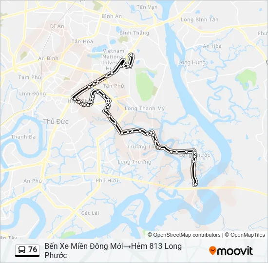 76 Bus Line Map