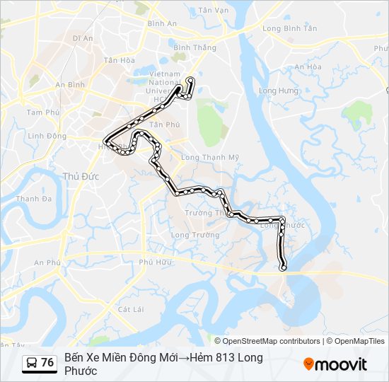 76 bus Line Map