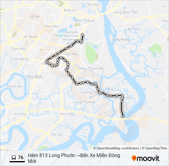 76 bus Line Map