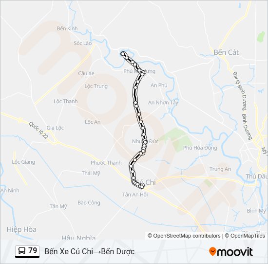 Bản đồ Tuyến 79 xe buýt