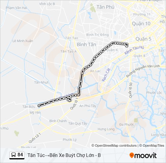 84 bus Line Map