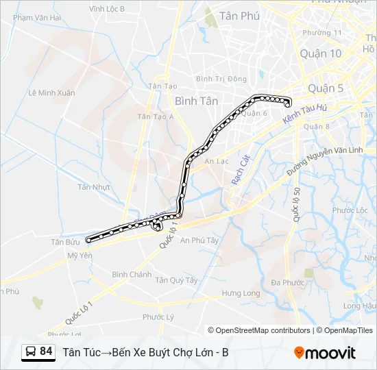 Bản đồ Tuyến 84 xe buýt