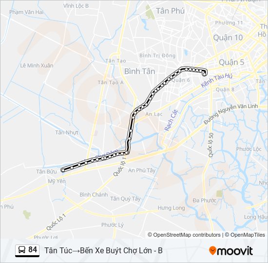 84 bus Line Map