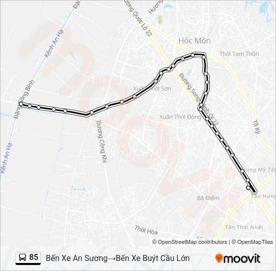 Bản đồ Tuyến 85 xe buýt