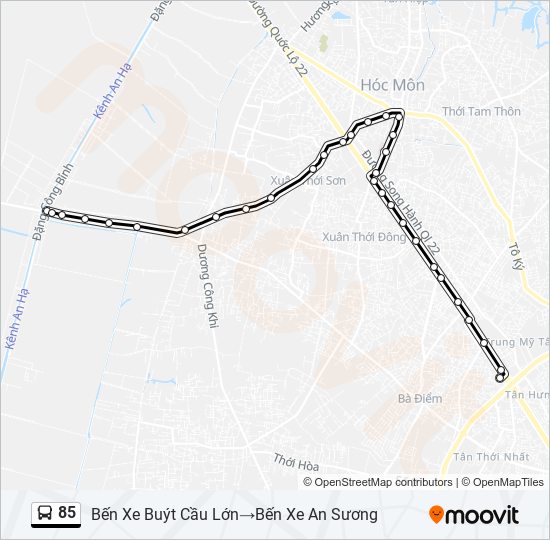 85 bus Line Map