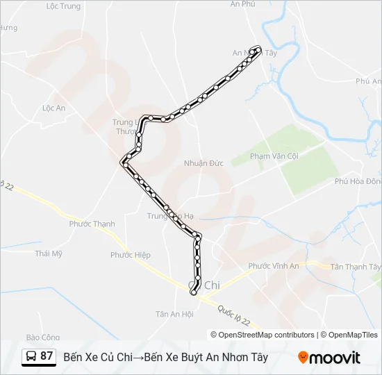 87 Bus Line Map