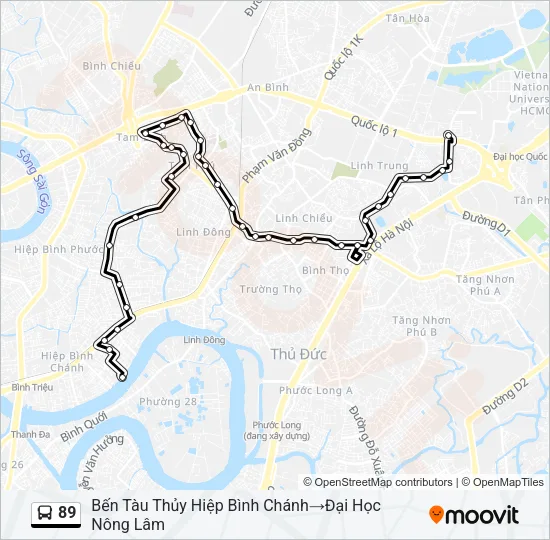 89 Bus Line Map