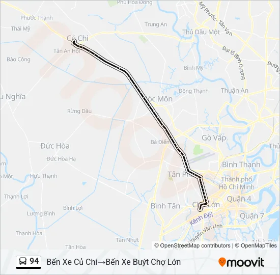 Bản đồ Tuyến 94 xe buýt