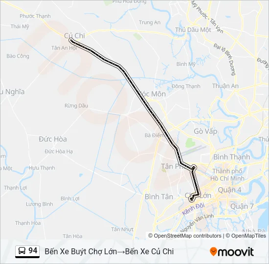 Bản đồ Tuyến 94 xe buýt