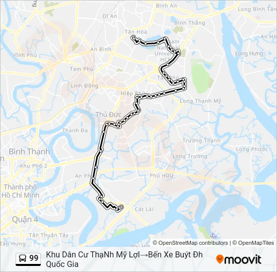 Bản đồ Tuyến 99 xe buýt