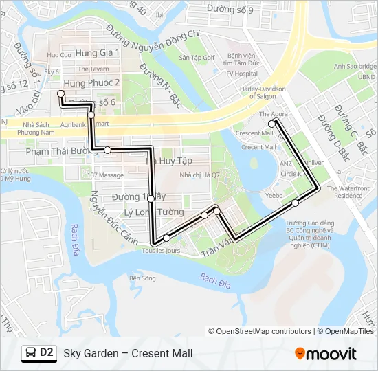 D2 Bus Line Map
