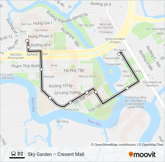 D2 Bus Line Map